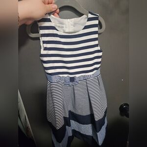 Bonnie Jean Striped Navy and White Dress